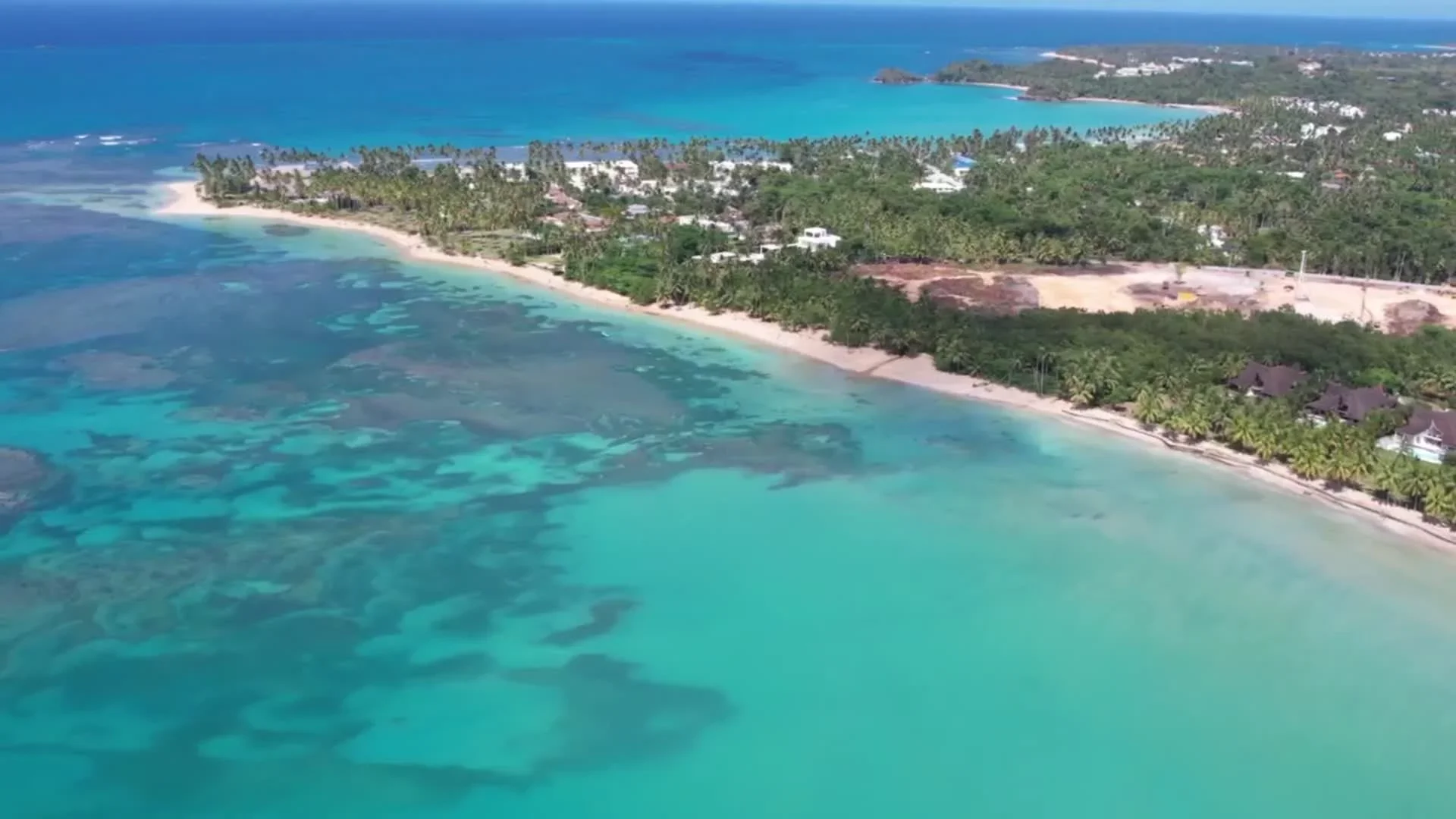 Aerial view of Playa Bonita and Cosón, Las Terrenas